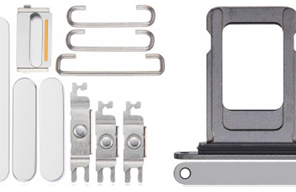 Keyset + Simcard Tray - White, For iPhone 14 Pro Max