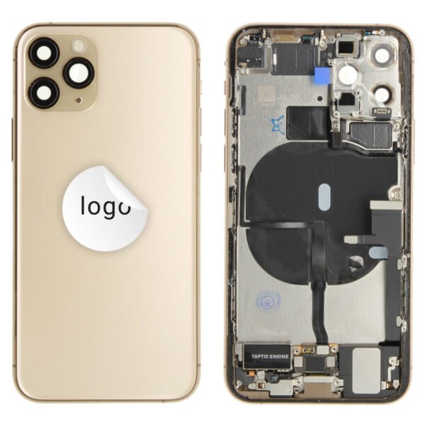 Rear Cover (Pulled A) incl. small parts - Gold, For iPhone 11 Pro