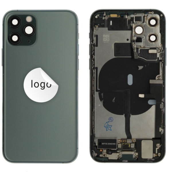 Rear Cover (Pulled C) incl. small parts - Green, For iPhone 11 Pro