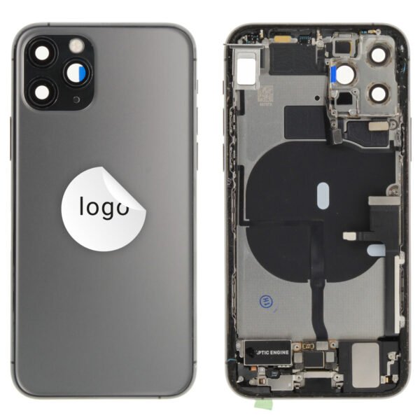 Rear Cover (Pulled C) incl. small parts - Space Grey, For iPhone 11 Pro