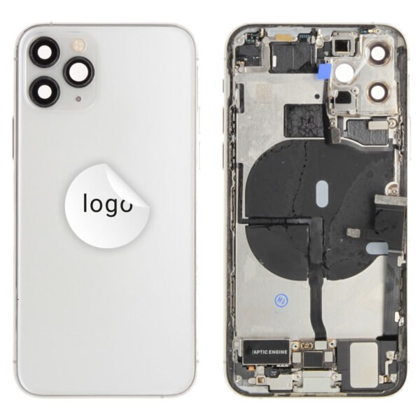 Rear Cover (Pulled A) incl. small parts - Silver, For iPhone 11 Pro