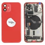 Rear Cover (Pulled C) incl. small parts - Red, For iPhone 12