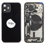 Rear Cover (Pulled C) incl. small parts - Black, For iPhone 12 mini