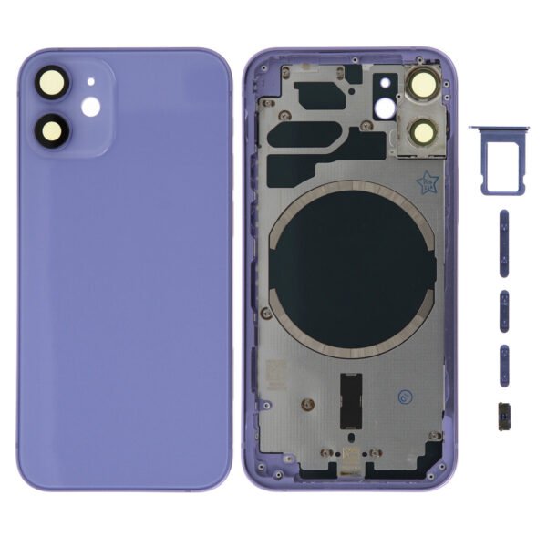 Rear Cover (excl. Logo) - Purple, For iPhone 12 mini