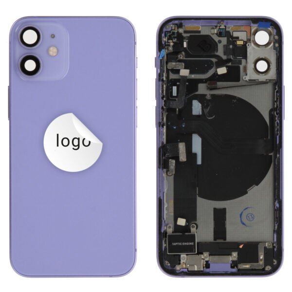 Rear Cover (Pulled C) incl. small parts - Purple, For iPhone 12 mini