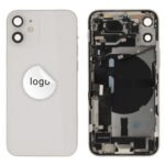 Rear Cover (Pulled C) incl. small parts - White, For iPhone 12 mini