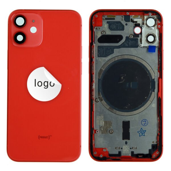 Rear Cover (Pulled) - Red, For iPhone 12 mini