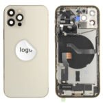 Rear Cover (Pulled B) incl. small parts - Gold, For iPhone 12 Pro