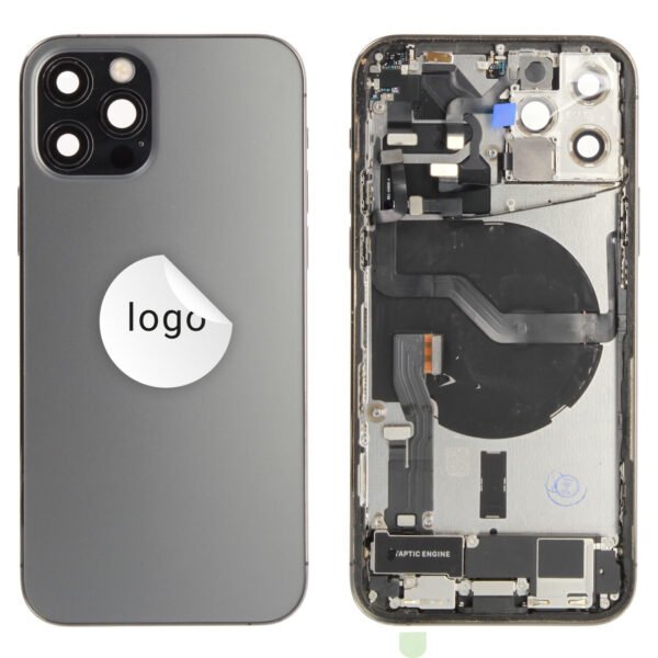 Rear Cover (Pulled A) incl. small parts - Space Grey, For iPhone 12 Pro