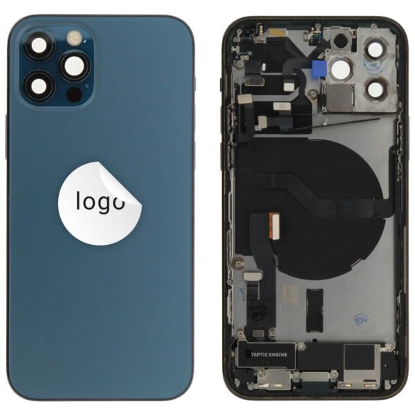 Rear Cover (Pulled B) incl. small parts - Blue, For iPhone 12 Pro