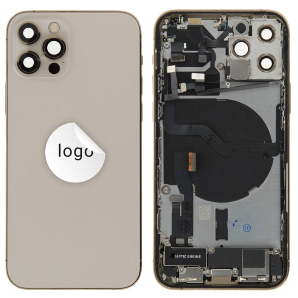 Rear Cover (Pulled A) incl. small parts - Gold, For iPhone 12 Pro