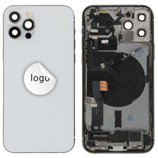 Rear Cover (Pulled A) incl. small parts - Silver, For iPhone 12 Pro