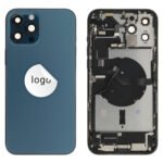 Rear Cover (Pulled C) incl. small parts - Blue, For iPhone 12 Pro Max