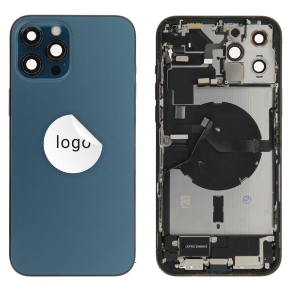 Rear Cover (Pulled B) incl. small parts - Blue, For iPhone 12 Pro Max