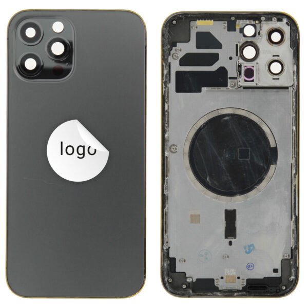 Rear Cover (Pulled) - Black, For iPhone 12 Pro Max