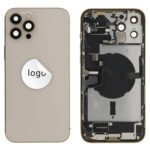 Rear Cover (Pulled C) incl. small parts - Gold, For iPhone 12 Pro Max