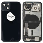 Rear Cover (Pulled A) incl. small parts - Black, For iPhone 13