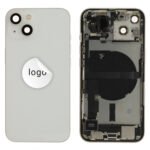 Rear Cover (Pulled A) incl. small parts - White, For iPhone 13
