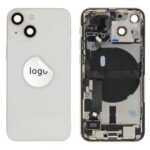 Rear Cover (Pulled C) incl. small parts - White, For iPhone 13 mini