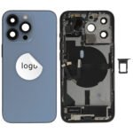Rear Cover (Pulled C) incl. small parts - Blue, For iPhone 13 Pro