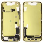 Middle Frame (Pulled A) incl. small parts - Yellow, For iPhone 14