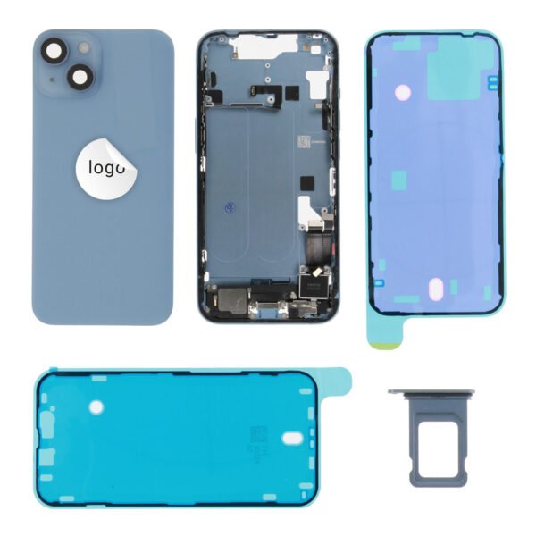 Rear Cover (Pulled B) incl. small parts - Blue, For iPhone 14