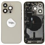 Rear Cover (Pulled B) incl. small parts - Gold, For iPhone 14 Pro