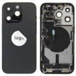 Rear Cover (Pulled C) incl. small parts - Black, For iPhone 14 Pro