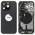 Rear Cover (Pulled A) incl. small parts - Black, For iPhone 14 Pro