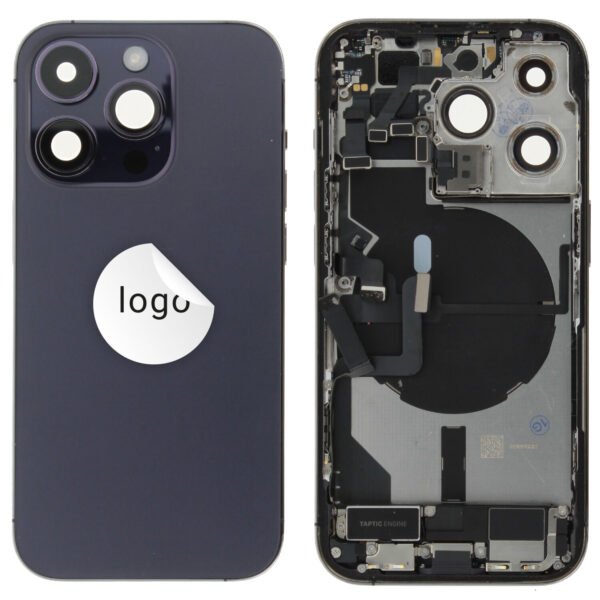 Rear Cover (Pulled A) incl. small parts - Purple, For iPhone 14 Pro