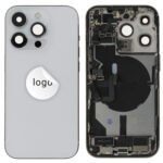 Rear Cover (Pulled B) incl. small parts - Silver, For iPhone 14 Pro