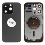 Rear Cover (Pulled) - Black, For iPhone 14 Pro