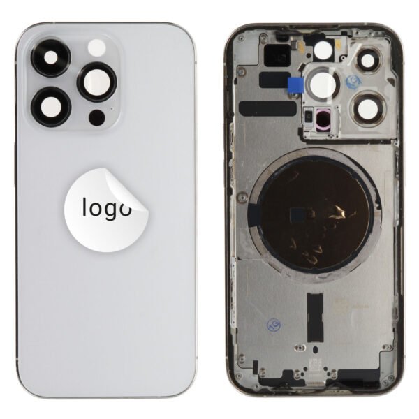 Rear Cover (Pulled) - Silver, For iPhone 14 Pro