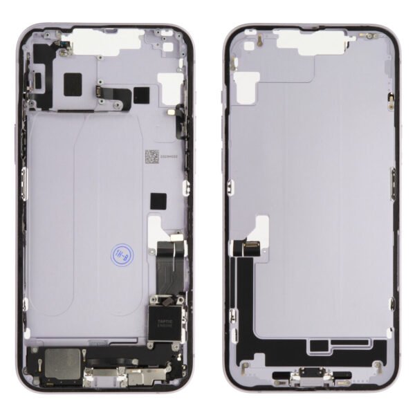 Middle Frame (Pulled C) incl. small parts - Purple, For iPhone 14 Plus