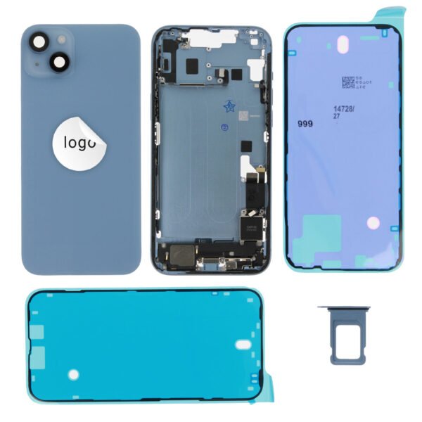 Rear Cover (Pulled A) incl. small parts - Blue, For iPhone 14 Plus