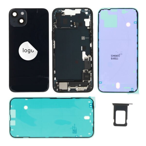 Rear Cover (Pulled A) incl. small parts - Black, For iPhone 14 Plus