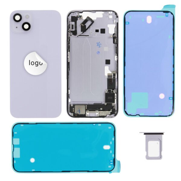 Rear Cover (Pulled C) incl. small parts - Purple, For iPhone 14 Plus