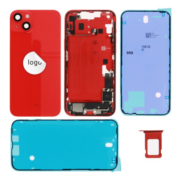 Rear Cover (Pulled B) incl. small parts - Red, For iPhone 14 Plus