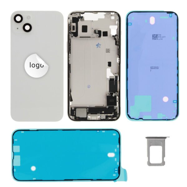 Rear Cover (Pulled A) incl. small parts - White, For iPhone 14 Plus