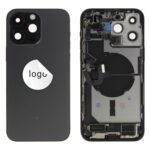 Rear Cover (Pulled C) incl. small parts - Black, For iPhone 14 Pro Max