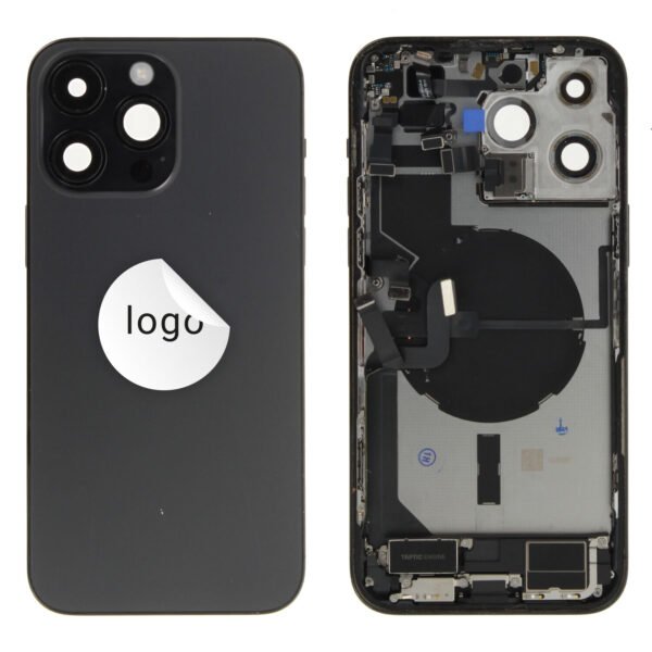 Rear Cover (Pulled A) incl. small parts - Black, For iPhone 14 Pro Max