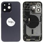 Rear Cover (Pulled B) incl. small parts - Purple, For iPhone 14 Pro Max