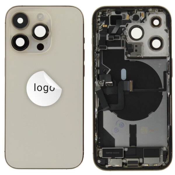 Rear Cover (Pulled A) incl. small parts - Gold, For iPhone 14 Pro