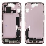 Middle Frame (Pulled A) incl. small parts - Pink, For iPhone 15