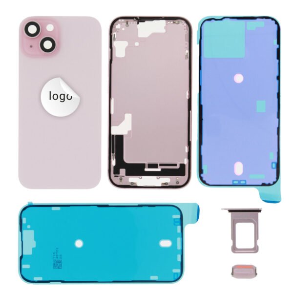 Rear Cover (Pulled) - Pink, For iPhone 15