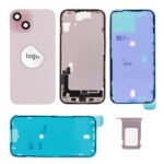Rear Cover (Pulled C) incl. small parts - Pink, For iPhone 15