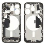 Middle Frame (Pulled A) incl. small parts - Black, For iPhone 15 Pro