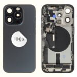 Rear Cover (Pulled A) incl. small parts - Blue, For iPhone 15 Pro