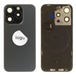 Back Glass (Pulled B) - Black, For iPhone 15 Pro