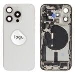Rear Cover (Pulled C) incl. small parts - White, For iPhone 15 Pro